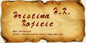 Hristina Kojičić vizit kartica